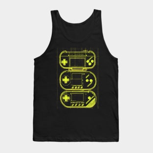 Yellow Handheld Gaming Blueprint Tank Top